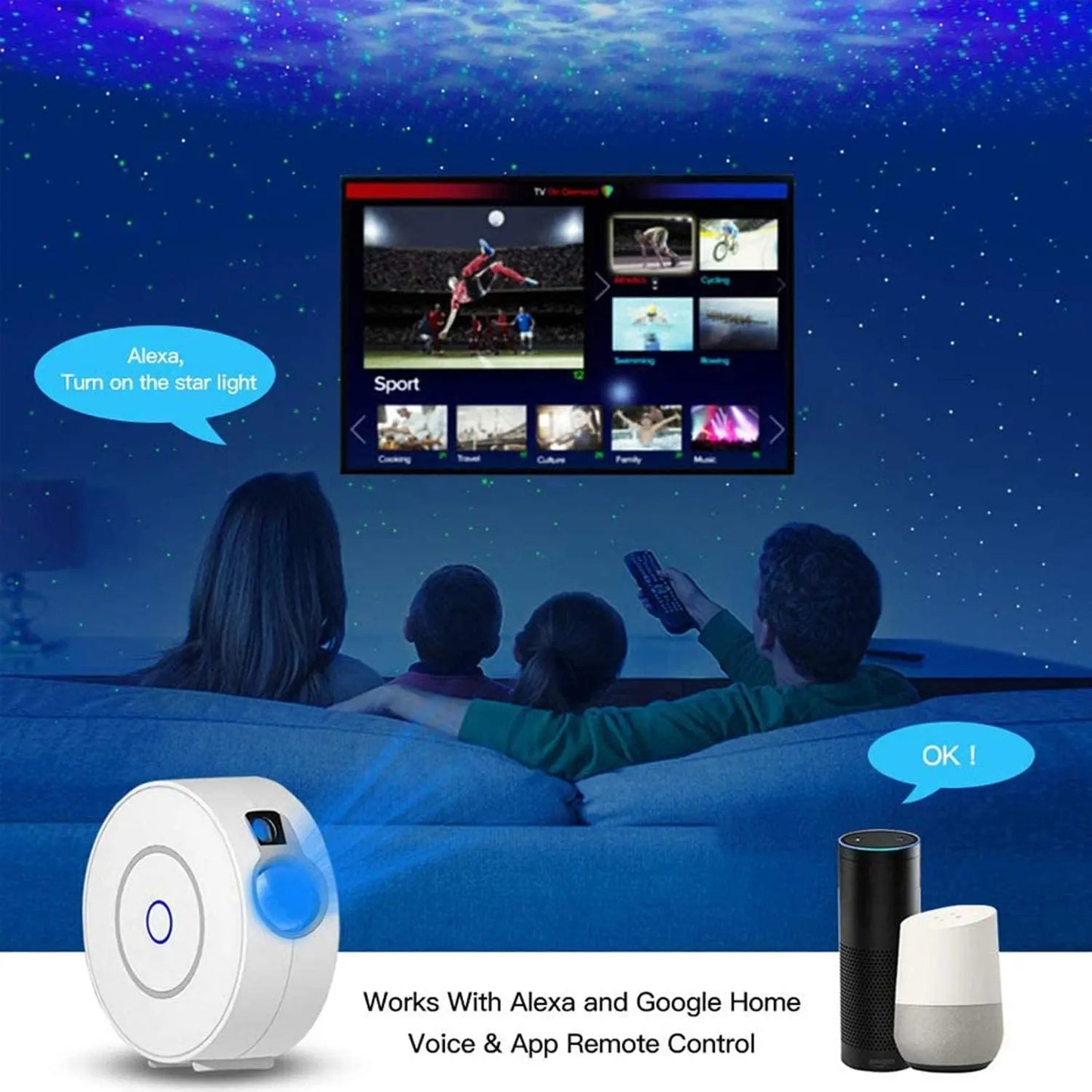 Tuya WiFi Smart Aurora Galaxy Star Projector Night Light